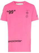 Off-white Boat Graphic Print Impressionism Cotton T-shirt - Pink