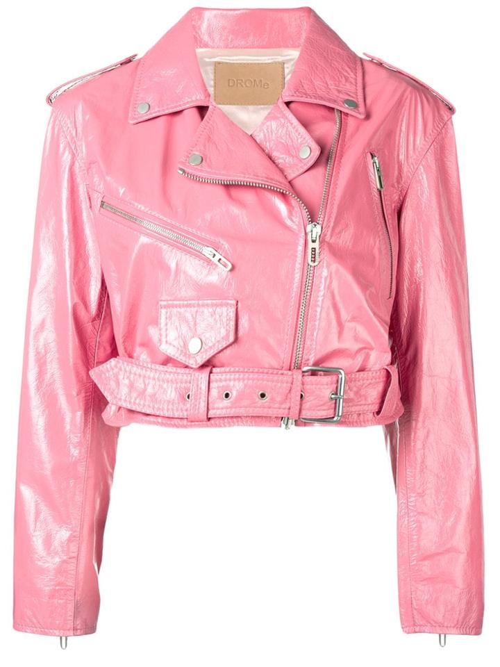 Drome Cropped Biker Jacket - Pink