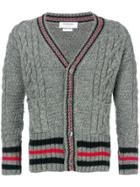 Thom Browne Aran Cable Knit Cardigan - Grey