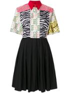 Prada Studded Mixed Print Shirt Dress - Black