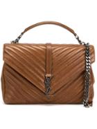 Saint Laurent - Large 'collège Monogram' Satchel - Women - Leather - One Size, Brown, Leather
