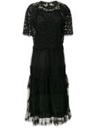 Antonio Marras Lace Embroidered Tiered Dress - Black