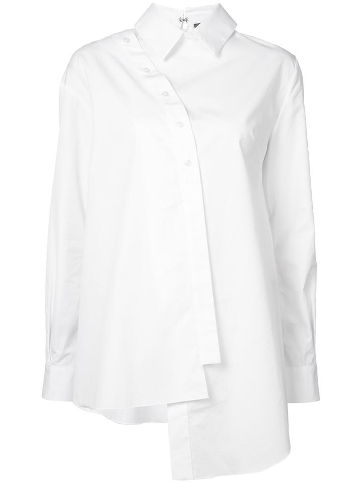 Les Animaux - Asymmetric Shirt - Women - Cotton - M, White, Cotton