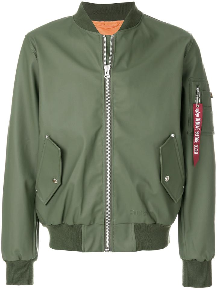 Stutterheim Zipped Bomber Jacket - Green