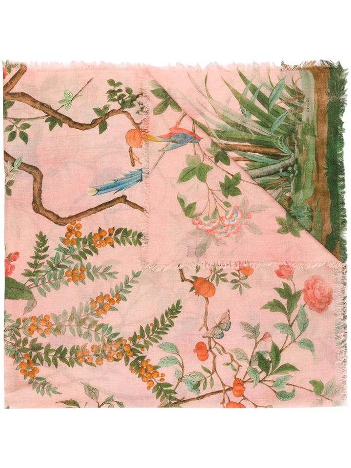 Gucci Printed Scarf - Pink