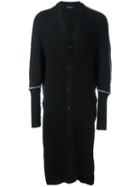 Ann Demeulemeester Rib Knit Cardigan, Men's, Size: Medium, Black, Cotton/cashmere
