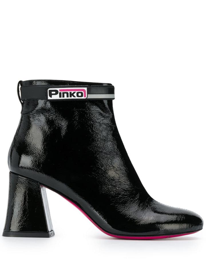 Pinko Chunky Heel Ankle Boots - Black