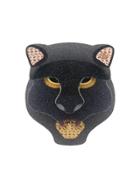 Gucci Resin Panther Head Brooch - Black