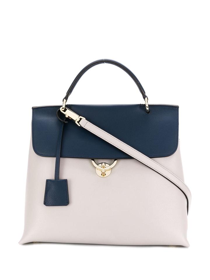 Salvatore Ferragamo Contrast Flap Tote - Grey