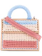 7ii Woven Panel Shoulder Bag, Women's, Blue, Acrylic