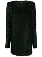 Balmain Metallic Fringed Short Dress - Black