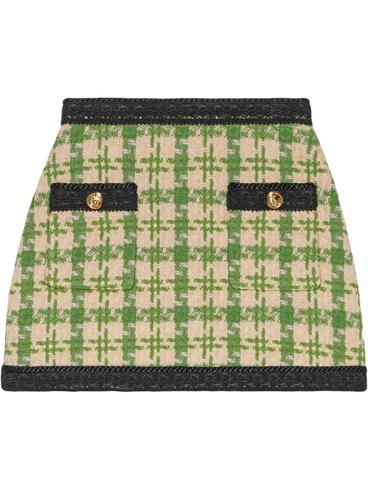 Gucci Houndstooth Mini Skirt - Neutrals