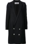 Julien David Double Breasted Coat, Women's, Size: Small, Blue, Wool