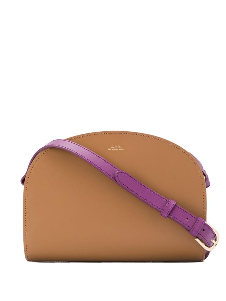 A.p.c. Demi-lune Tricolour Shoulder Bag - Brown