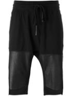 Barbara I Gongini Patched Shorts, Men's, Size: 50, Black, Cotton/spandex/elastane/lamb Skin