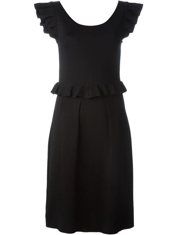 Christian Dior Vintage Ruffled Dress, Women's, Size: 42, Black
