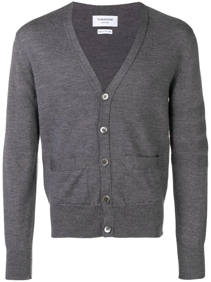 Thom Browne Fun-mix Milano Stitch Merino Cardigan - Grey