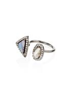 Kimberly Mcdonald Boulder Diamond And Opal Ring - White