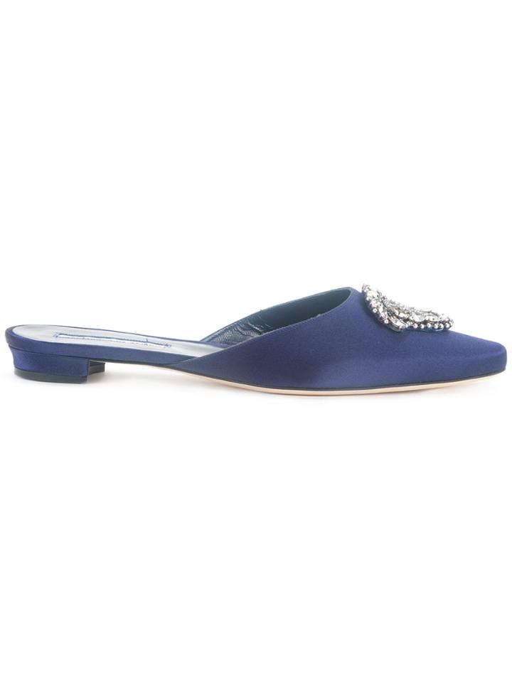 Manolo Blahnik Okkato Slippers - Blue