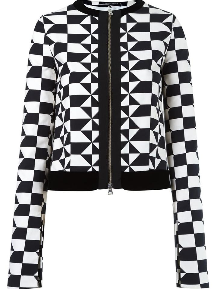 Reinaldo Lourenço Geometric Print Crop Jacket