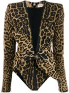 Saint Laurent Leopard Bodysuit - Neutrals