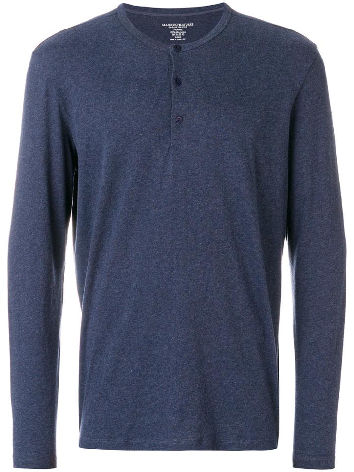 Majestic Filatures Front Button Jumper - Blue