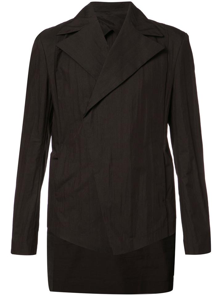 Julius Broad Lapel Asymmetric Blazer, Men's, Size: 3, Black, Cotton/nylon
