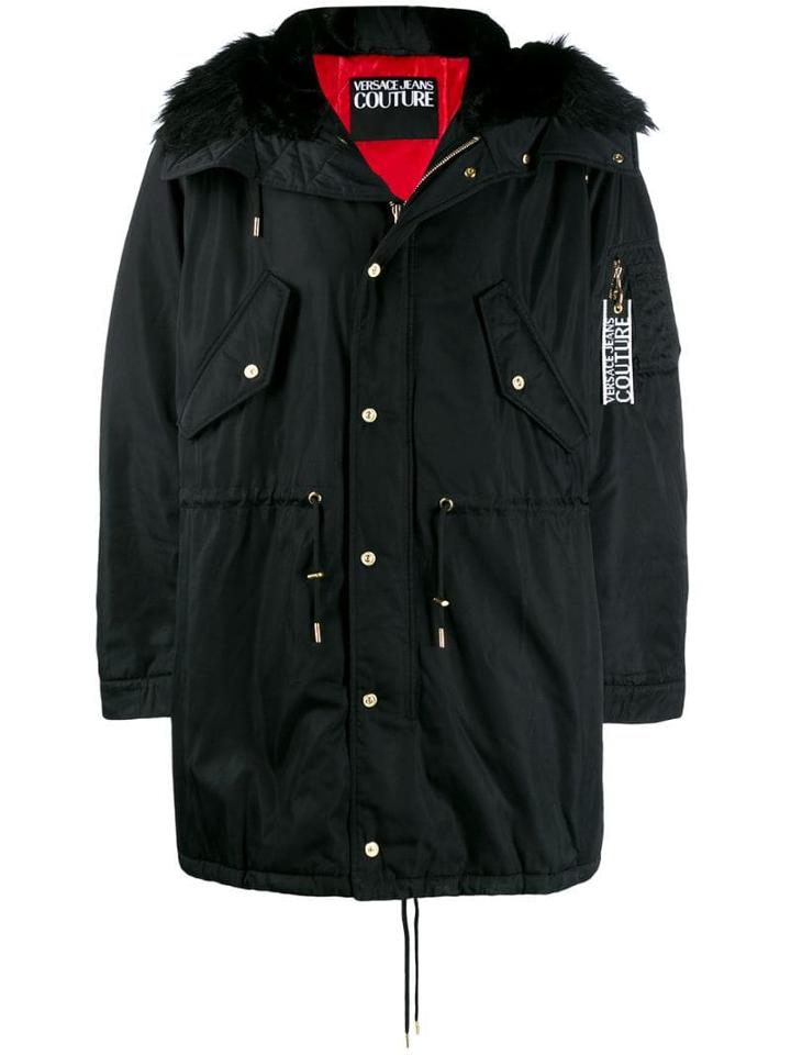 Versace Jeans Couture Oversized Hooded Coat - Blue