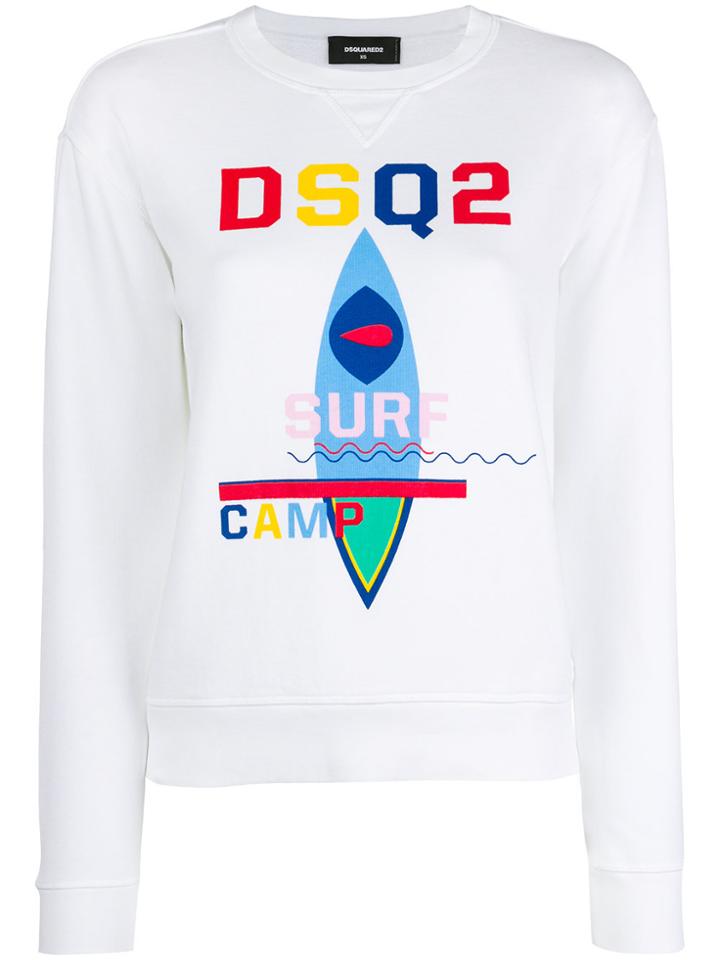 Dsquared2 Surf Camp Print Sweatshirt - White