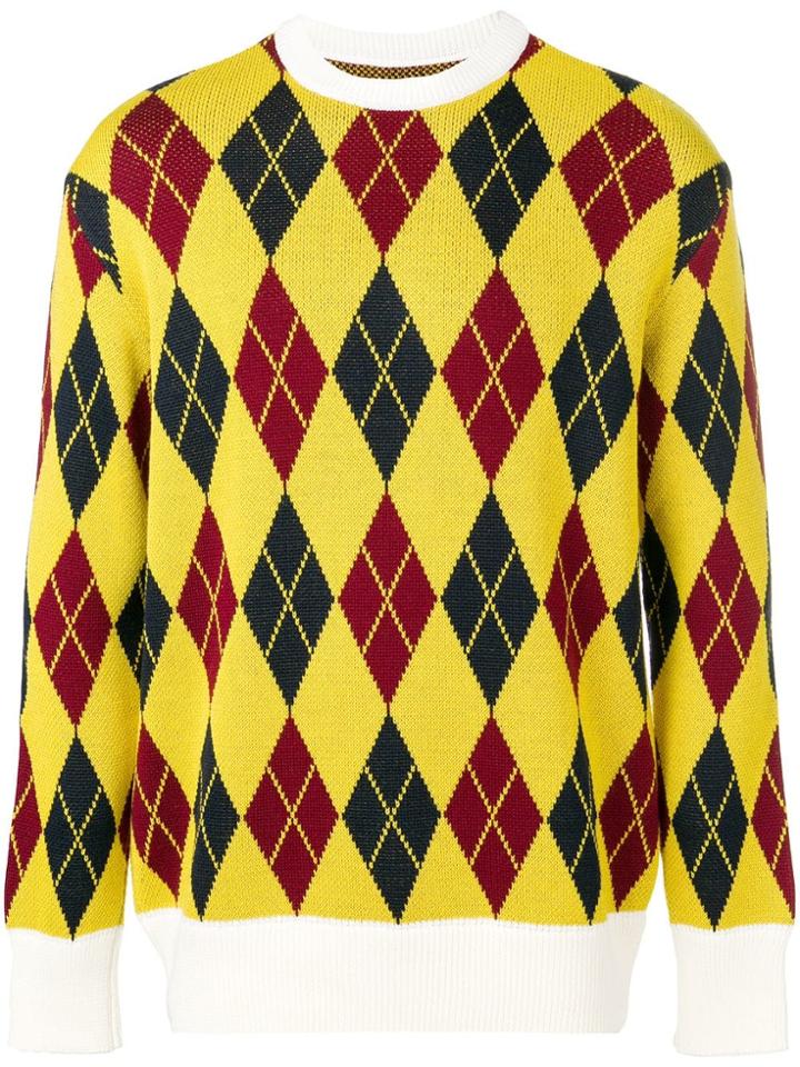 Lc23 Rhomb Pattern Sweater - Yellow & Orange