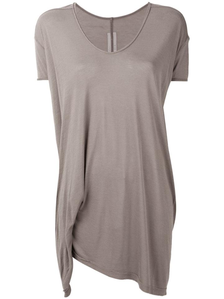 Rick Owens Long Asymmetric T-shirt - Brown