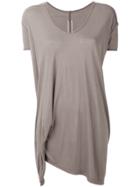 Rick Owens Long Asymmetric T-shirt - Brown