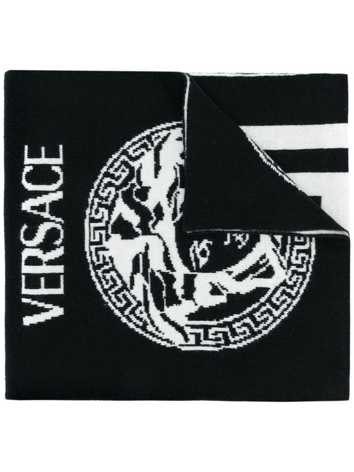 Versace Medusa Head Knitted Scarf - Black