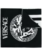 Versace Medusa Head Knitted Scarf - Black