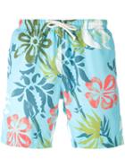 Drumohr - Printed Drawstring Swim Shorts - Men - Polyester - L, Blue, Polyester