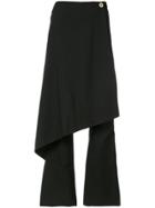 Solace London Layered Flared Trousers - Black
