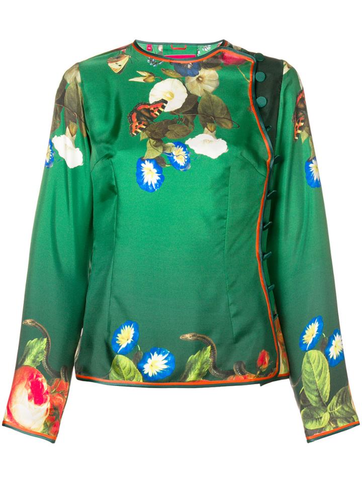 F.r.s For Restless Sleepers Floral Long-sleeve Blouse - Green