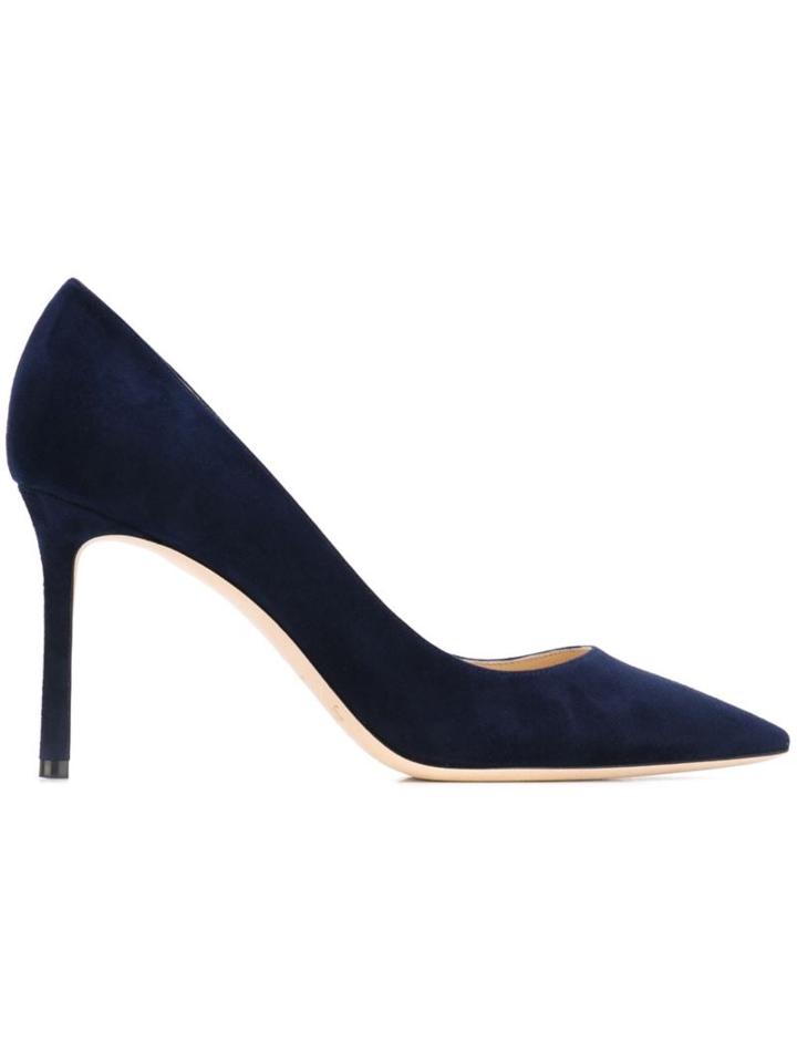 Jimmy Choo Romy 85 Pumps, Women's, Size: 38, Blue, Suede/leather