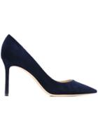 Jimmy Choo Romy 85 Pumps, Women's, Size: 38, Blue, Suede/leather