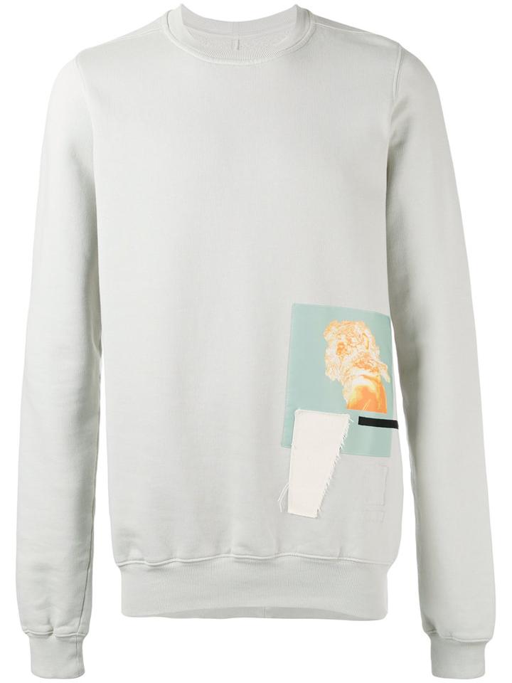 Rick Owens Drkshdw Patch Sweatshirt, Men's, Size: Large, Grey, Cotton