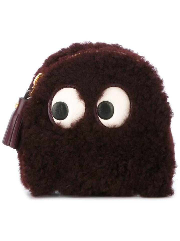 Anya Hindmarch 'pacman' Purse, Women's, Red, Sheep Skin/shearling