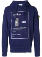 Stone Island Front Printed Hoodie - Blue