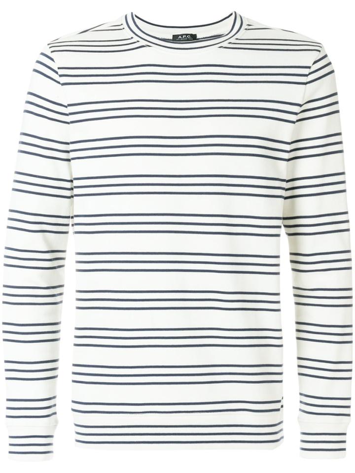 A.p.c. Long Sleeved Striped T-shirt - White