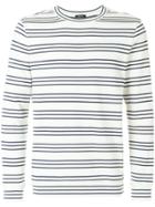 A.p.c. Long Sleeved Striped T-shirt - White