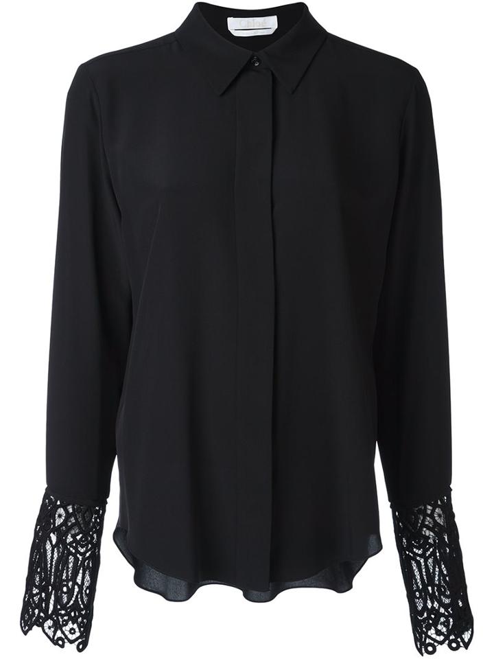 Chloé Guipure Cuff Blouse