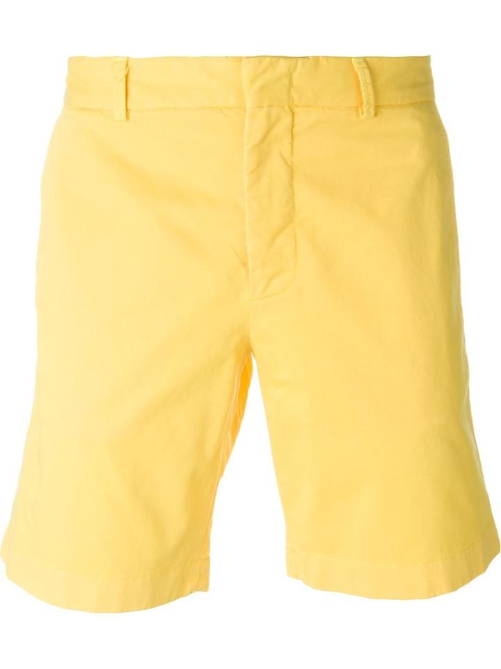 Msgm Straight Leg Bermuda Shorts, Men's, Size: 50, Yellow/orange, Cotton/spandex/elastane