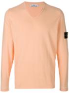 Stone Island Logo Long-sleeve Sweater - Yellow & Orange