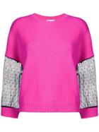 Red Valentino Lace Sleeve Jumper - Pink & Purple