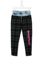 Natasha Zinko Kids Teen Checked Print Trousers - Green