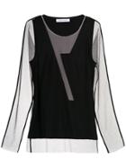 Gloria Coelho Panelled Tulle Top - Black